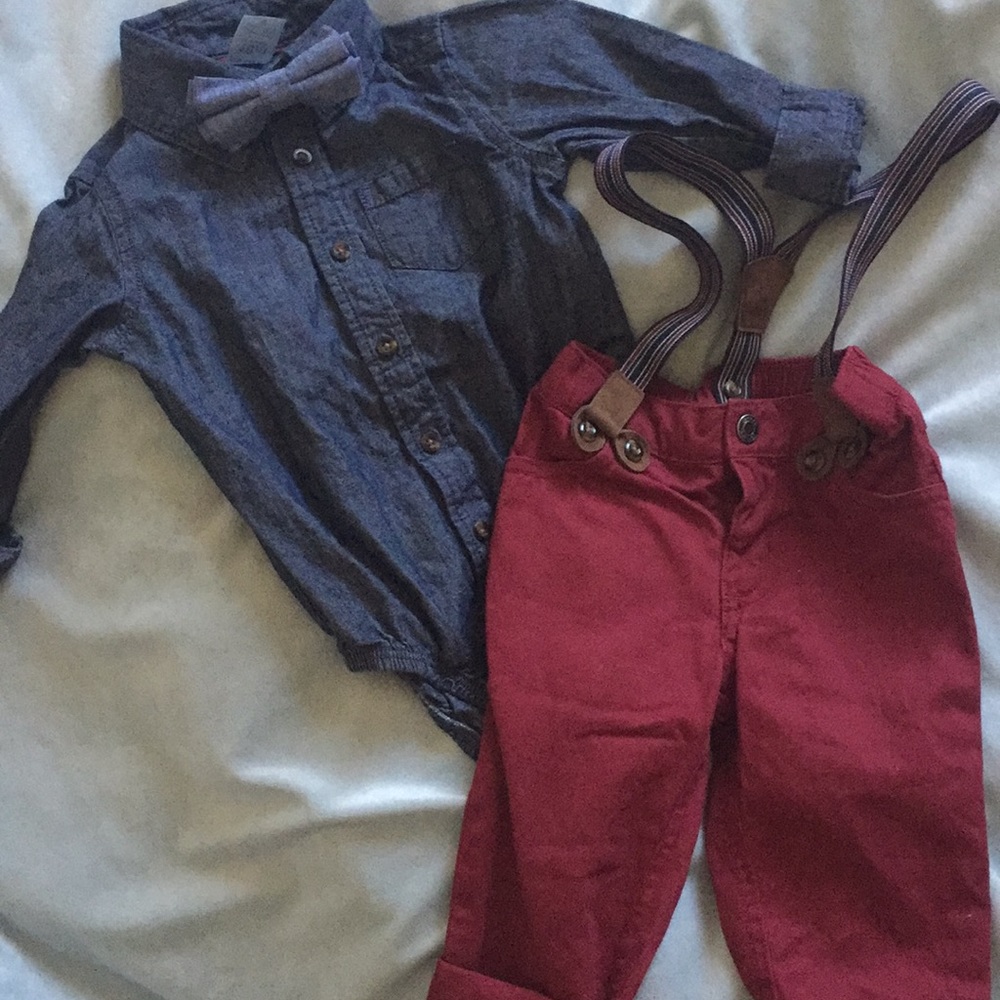 18 mo bundle burgundy and jean